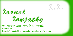 kornel komjathy business card