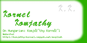 kornel komjathy business card